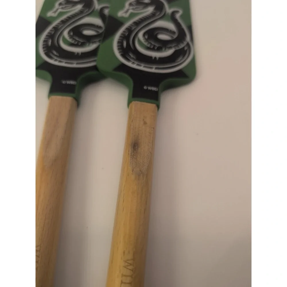 Williams Sonoma Harry Potter Slytherin Silicone Spatulas Wooden Handle 12.5